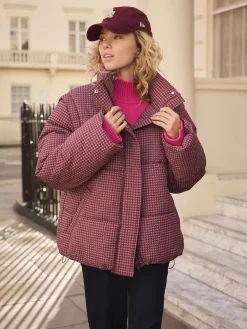 Next Stand Neck Chunky Knit Jumper With Wool Bright Pink New