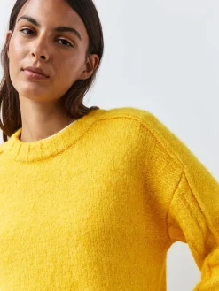 Next Crew Neck Jumper With Wool Bright Yellow Sale