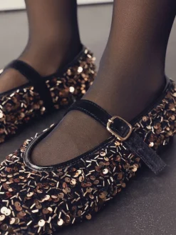 Next Forever Comfort® Embellished Sequin Mary Jane Shoes Bronze Sale