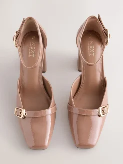 Next Forever Comfort® Buckle Closed Toe Block Heels Brown Online