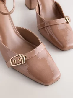 Next Forever Comfort® Buckle Closed Toe Block Heels Brown Online