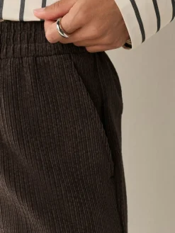 Next Brown/Khaki Wide Leg Soft Cord Trousers 2 Pack Best