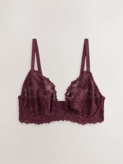 Next Burgundy Red DD+ Non Pad Plunge Lace Ultimate Comfort Bra Hot
