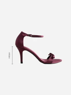 Next Forever Comfort® Mini Satin Bow Heeled Sandals Burgundy Red Hot