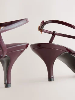 Next Forever Comfort® Multi Buckle Strappy Kitten Heels Burgundy Red Best