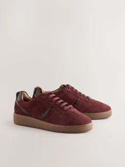 Next Burgundy Red Forever Comfort® Leather Chunky Sole Lace-Up Trainers Best
