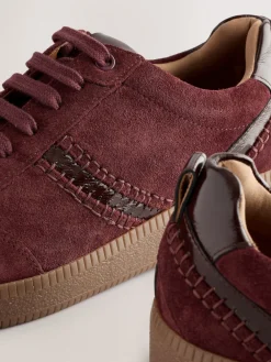 Next Burgundy Red Forever Comfort® Leather Chunky Sole Lace-Up Trainers Best