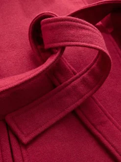 Next Formal Funnel Neck Coat Burgundy Red Online