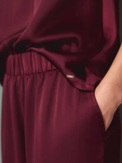 Next Burgundy Red Lace Trim Cami Pyjamas Discount