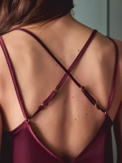 Next Burgundy Red Lace Trim Cami Pyjamas Discount