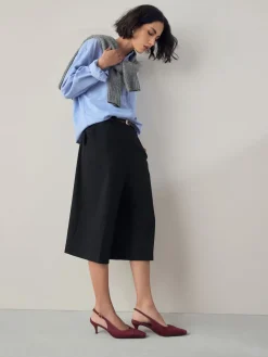 Next Leather Cutout Hardware Detail Slingback Heels Burgundy Red Online