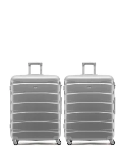 CABIN PRO Silver Set of 2 Large Check-In Hold Luggage Hardcase Travel Suitcases Online