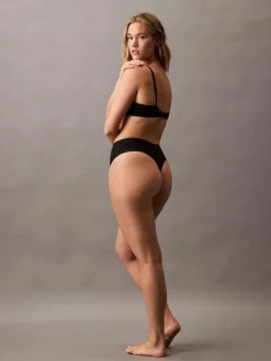 Calvin Klein Black Sculpted Shapewear Thong - Stay Put Mesh Best
