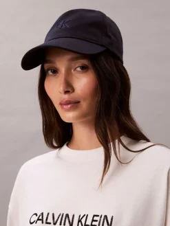 Calvin Klein Monogram Shine Embroidery Moire Cap Blue Online