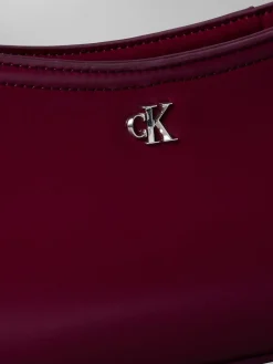 Calvin Klein Red Monogram Logo Hardware Shoulder Bag Best