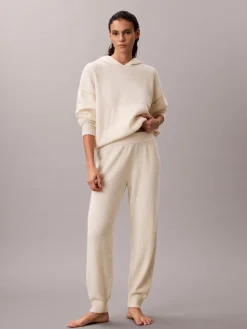 Calvin Klein White Lounge Joggers - Plush Terry Hot