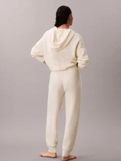 Calvin Klein White Lounge Joggers - Plush Terry Hot