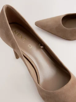 Next Extra Wide Fit Leather Mid Court Shoes Camel Suede Best