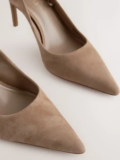 Next Extra Wide Fit Leather Mid Court Shoes Camel Suede Best