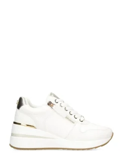 Carvela High Rise Wedge Trainers Gold Chrome Online