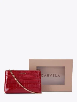 Carvela Red Chain Pouch Set Best