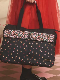Cath Kidston Black Folding Star Ditsy Padded Tech Case Bag New