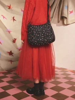 Cath Kidston Sling Cross-Body Bag Black Folding Star Ditsy Hot