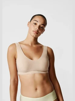 Chantelle Soft Stretch Seamless V-Neck Padded Crop Top New