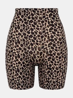 Chantelle Soft Stretch Seamless One Size High Waisted Mid Thigh Shorts Leopard Print Discount