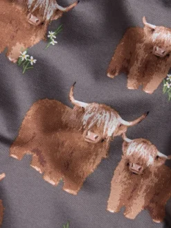 Next Charcoal Grey Hamish The Highland Cow Long Sleeve Pyjamas Hot