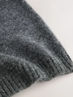 Next Knitted Bonnet Hat Charcoal Grey Sale