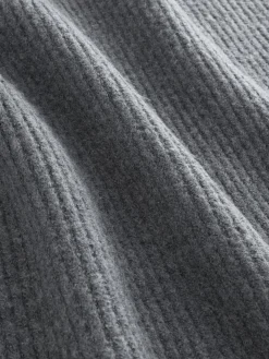 Next Super Soft V-Neck Midi Dress With Wool Charcoal Grey