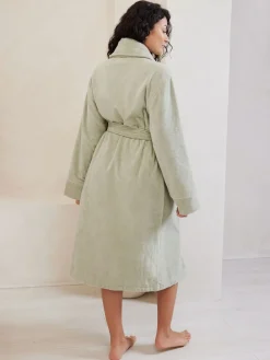 Chelsea Peers 100% Cotton Towelling Dressing Gown Green Outlet