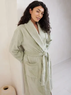 Chelsea Peers 100% Cotton Towelling Dressing Gown Green Outlet