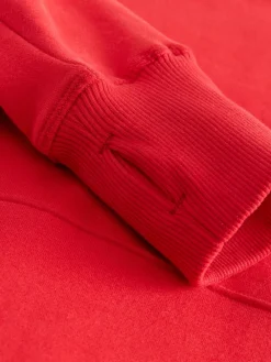 Next Cherry Red Active Longline Overhead Seam Detail Supersoft Hoodie with Pockets Clearance