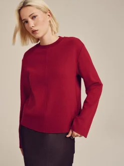 Next Cosy Soft Touch Rib Crew Neck Jumper Cherry Red Hot