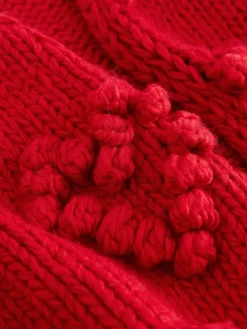 Next Cherry Red Hand Stitch Heart Detail Cardigan New