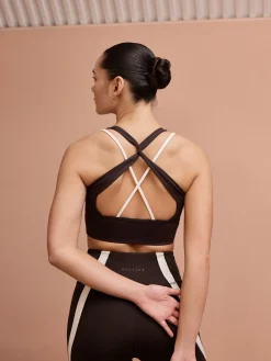 Next Chocolate Brown Active Power Double Layer Cross Back Sports Bra Best