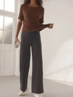 Next Active Ultimate Wide Leg Trousers Chocolate Brown New