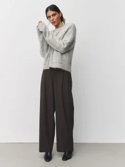 Next Chocolate Brown Check Double Pleat Straight Leg Trousers Best