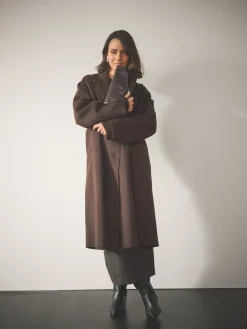 Next Clutch Bag Chocolate Brown Clearance