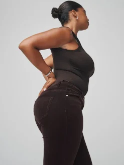 Next Cord Skinny Hourglass Trousers Chocolate Brown