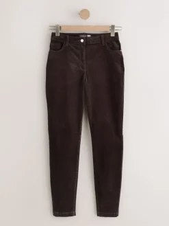 Next Cord Skinny Hourglass Trousers Chocolate Brown