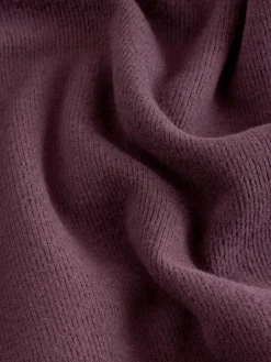 Next Cosy Crew Neck Jumper With Ribbed Detail Chocolate Brown