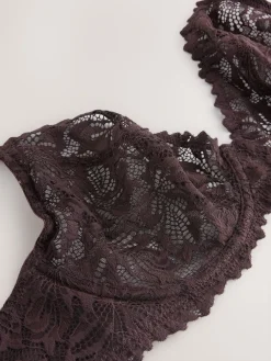 Next Chocolate Brown DD+ Non Pad Plunge Lace Ultimate Comfort Bra Best