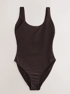 Next Chocolate Brown Dd+ Wired Scoop Neck Tummy Control Swimsuit Sale