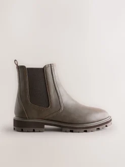 Next Extra Wide Fit Chelsea Boots Chocolate Brown New