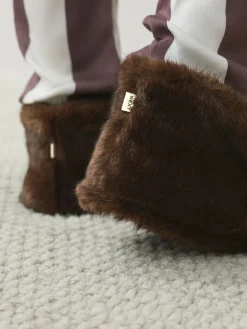 Next Chocolate Brown Faux Fur Boot Slippers Sale