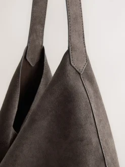 Next Chocolate Brown Faux Suede Slouchy Shoulder Bag Online