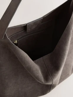 Next Chocolate Brown Faux Suede Slouchy Shoulder Bag Online